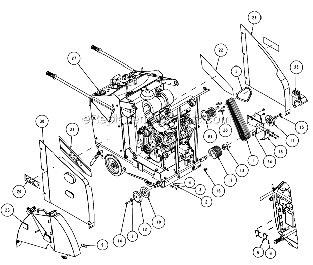 Page A Diagram and Parts List for MK-4030KB  MK Diamond Concrete Saw
